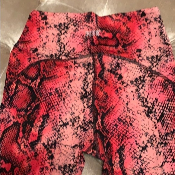 Pink Victoria's Secret red snakeskin leggings - Picture 2 of 8